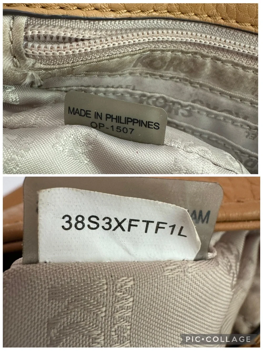 Michael Kors Fulton 38S3XFTF1L Tan Pebbled Leather Small Flap Chain Shoulder Bag